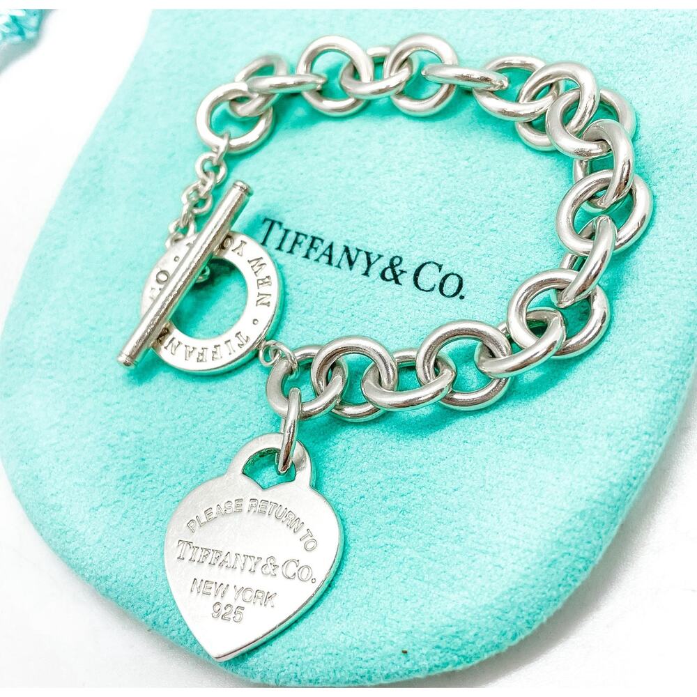 Tiffany & Co. Return to Tiffany Heart Tag Toggle Bracelet Sterling Silver 6.5" - Picture 11 of 13